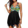Maillot de Bain Tankini Mouchoir Tordu en Maille à Pois - Vert clair S