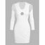 Ribbed Underarm Cut Out Bodycon Dress - WHITE XL