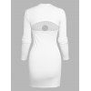 Ribbed Underarm Cut Out Bodycon Dress - WHITE XL