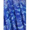 Maillot de Bain Tankini Mouchoir Teinté Modeste à Imprimé Papillon en Maille - Bleu clair S