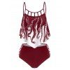 Tummy Control Swimsuit Gothic Bathing Suit Octopus Print Cut Out Crisscross Summer Beach Tankini Swimwear - BLACK M