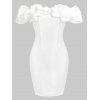 Off The Shoulder Party Dress Ruffle Detail Mini Dress Backless Bodycon Dress - WHITE XL
