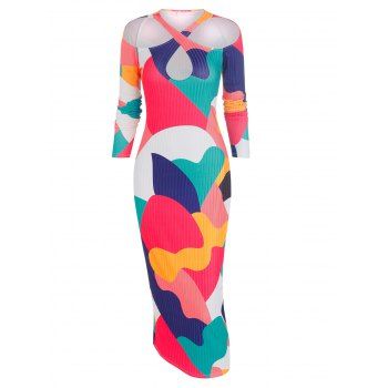 

Colorblock Cut Out Bodycon Dress, Multicolor