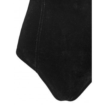 Strapless Corset Style Lace-up Velour Bodysuit