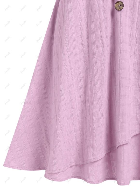 Mini Robe Evasée Boutonnée Plongeante - Violet clair XL