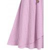 Mini Robe Evasée Boutonnée Plongeante - Violet clair XL