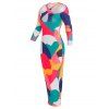 Colorblock Cut Out Bodycon Dress - multicolor XL