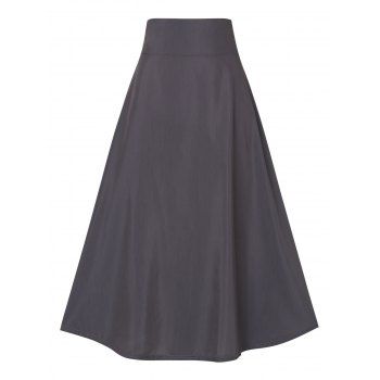 

Bowknot Back Zip Maxi Skirt, Gray