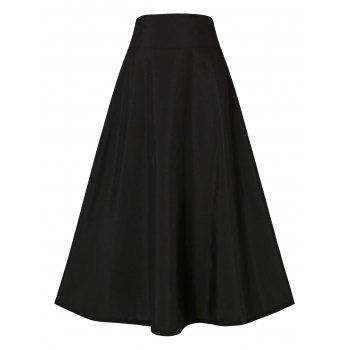 

Bowknot Back Zip Maxi Skirt, Black