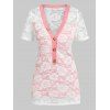 Lace Overlay Plunge Top - LIGHT PINK M