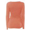 T-shirt Plissé Plongeant à Manches Longues - orange clair XL