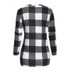 Checkered V Neck Twisted T Shirt - BLACK 2XL