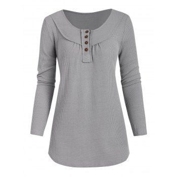 Knitted Button Placket Top
