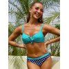 Polka Dot Vacation Swimsuit Knotted Push Up Bikini Swimwear - LIGHT BLUE S