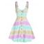 Buckled Straps Tie Dye Bowknot Dress - multicolor XXXL