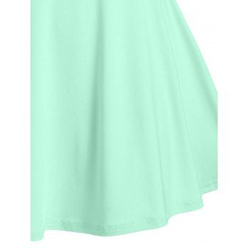 Summer Solid Sleeveless Crossover Flare Mini Dress
