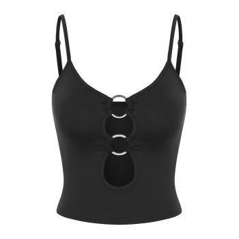 

Cutout O Ring Crop Top, Black