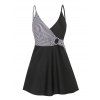 Maillot de Bain Tankini Superposé Panneau Rayé Anneau en O - multicolor M
