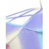 Robe Mini d'Eté Haute Basse Arc-en-ciel à Epaule Dénudée - Violet clair S