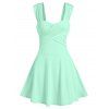 Summer Solid Sleeveless Crossover Flare Mini Dress - LIGHT PURPLE 3XL