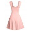 Summer Solid Sleeveless Crossover Flare Mini Dress - LIGHT PINK 3XL