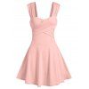 Summer Solid Sleeveless Crossover Flare Mini Dress - LIGHT PURPLE 3XL