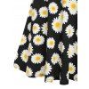 Printed Floral Corset Style Drawstring High Waist A Line Dress - LIGHT YELLOW S