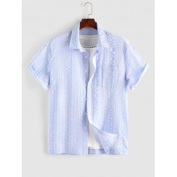 

Stripe Print Seersucker Casual Shirt, Light blue