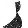 Polka Dot Frilled Cami Summer Dress - BLACK XL