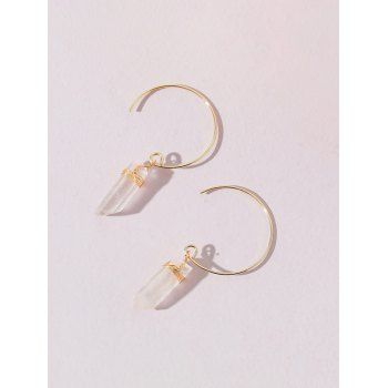 

Natural Stone Charm C Shape Earrings, Golden