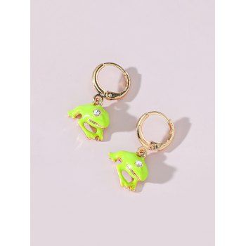 

Frog Charm Glazed Huggies Earrings, Green