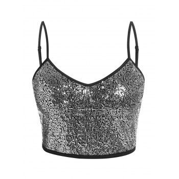 

Plus Size Sequined Binding Lingerie Bralette Top, Black