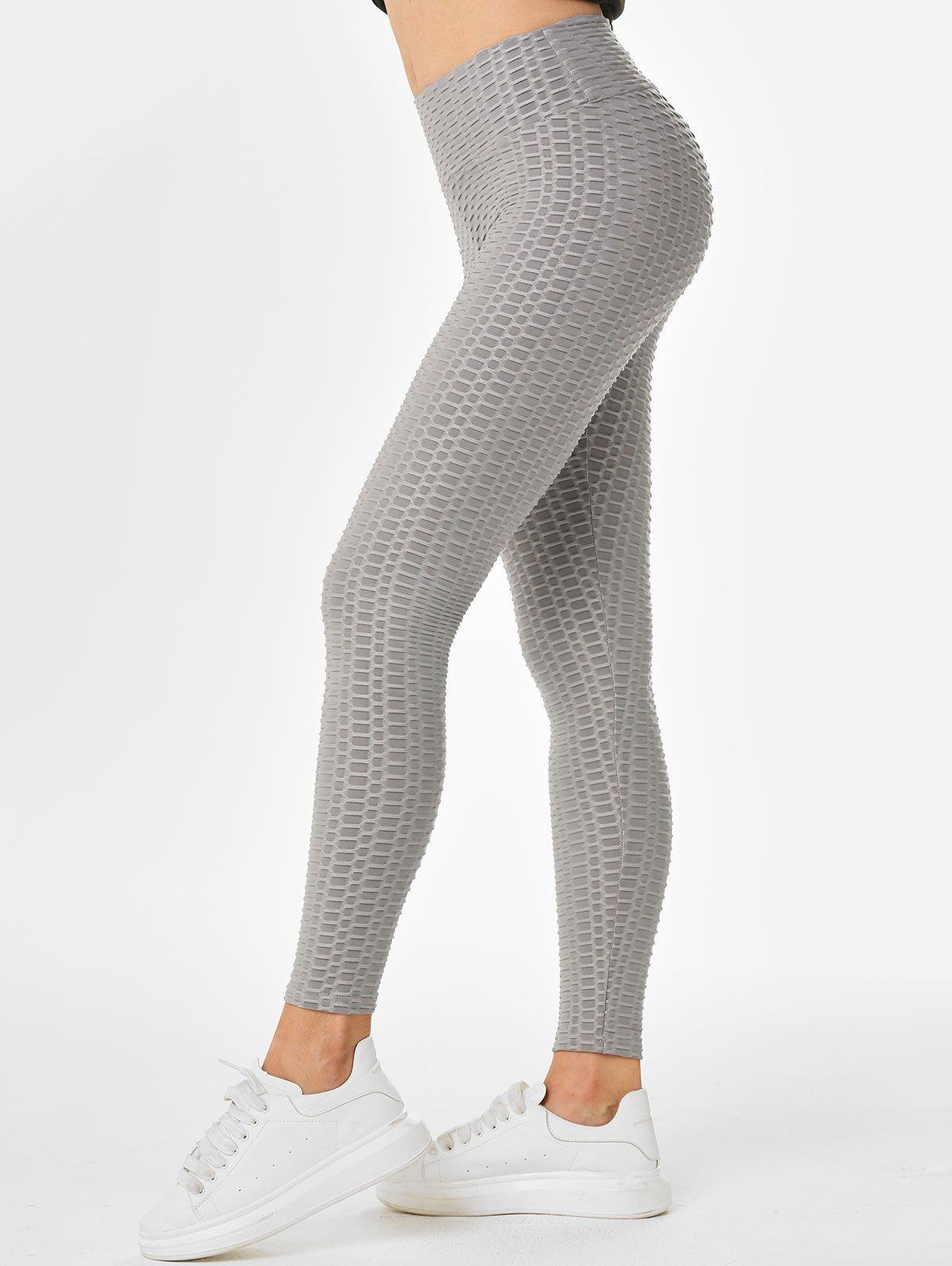 Anti Cellulite Scrunch Bum Yoga Leggings - GRAY XL
