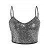 Haut Lingerie à Paillettes avec Lacets Grande-Taille - Noir 1X