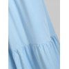 Robe Mi-Longue Superposée Au Crochet à Col Noué à Volants - Bleu clair L