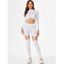 High Collar Ruched Cut Out Leggings Set - WHITE S