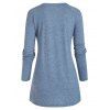 T-shirt Tunique Graphique Chat Cœur Papillon à Manches Raglan - Bleu clair M