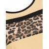Leopard Animal Print Contrast Binding Tank Top - LIGHT COFFEE 2XL