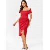 Off The Shoulder Corset Party Dress - RED XL
