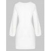 Mini Robe Fourreau Ceinturée en Laine - Blanc M