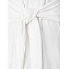 Fleece Belted Mini Sheath Dress - WHITE M