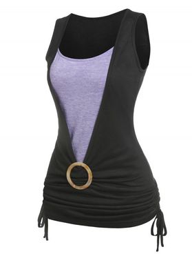 Contrast Cinched Side O Ring 2 in 1 Tank Top