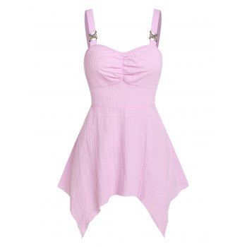 

Handkerchief Ruched Tank Top, Light purple