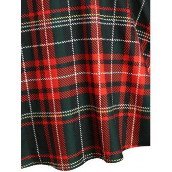

Vintage Rockabilly Plaid Corset Style Fit and Flare Cami Dress, Multicolor