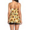 Maillot de Bain Tankini Modeste à Imprimé Tournesol - Jaune S