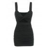 Sleeveless Twist Front Ruched Bodycon Dress - BLACK XL