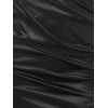 Ruched High Slit Bodycon Midi Cami Dress - BLACK L