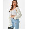 Ribbed Drop Shoulder Open Front Crop Poncho - WHITE ONE SIZE