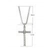 Retro Cross Charm Chain Necklace - SILVER 