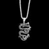 Punk Dragon Shape Pendant Chain Necklace - SILVER 